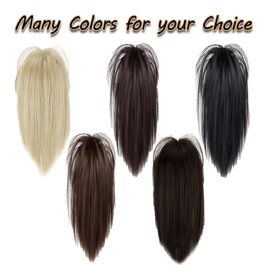 1pc Women'S Synthetic Claw Clip Ponytail Extension, Medium Long Straight Hair, Easy to Wear, Natural Look, Daily Use Hair Accessory