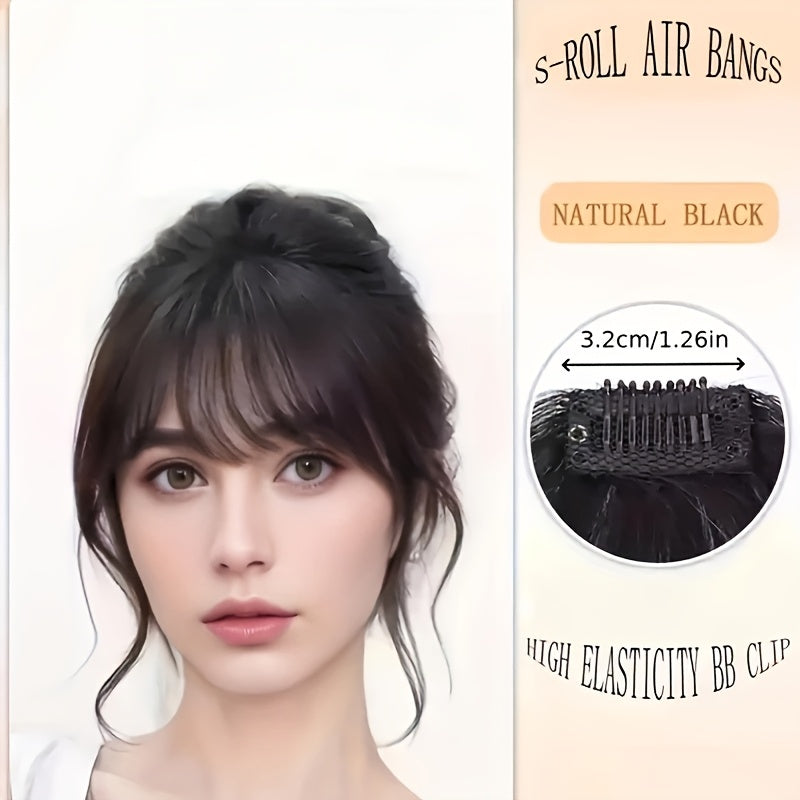 Women'S Curly Wave Bangs Clip-In Hairpiece High Temperature Fiber Easy Wear Natural Look Perfect for Music Festivals Christmas Parties