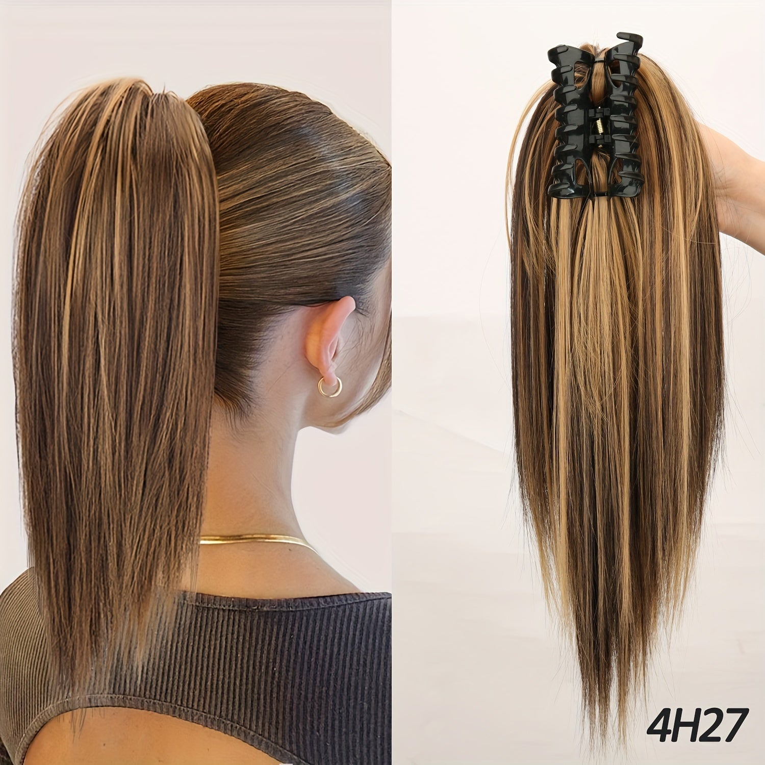1pcs 40.64cm Messy Short Straight Ponytail Synthetic Claw Clip Ponytail Hair Extensions Claw Clip Messy Hair Bun Hairpiece For Women Hair Accessories Halloween Christmas