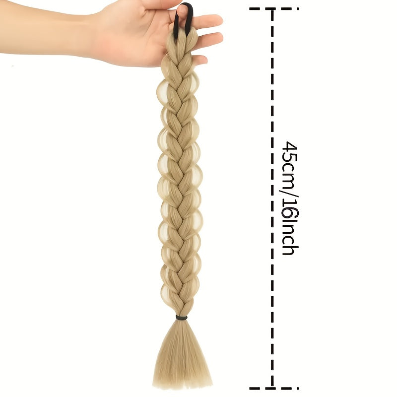 MERISIHAIR 40.64cm Braided Ponytail Hair Extension with Elastic Band - Synthetic Straight Hair for Women, Natural Look & Easy Maintenance, Perfect for Halloween, Parties, And Everyday Style, Ponytail Hair Extensions, Party Hairpiece, Secure Fit Hairpiece