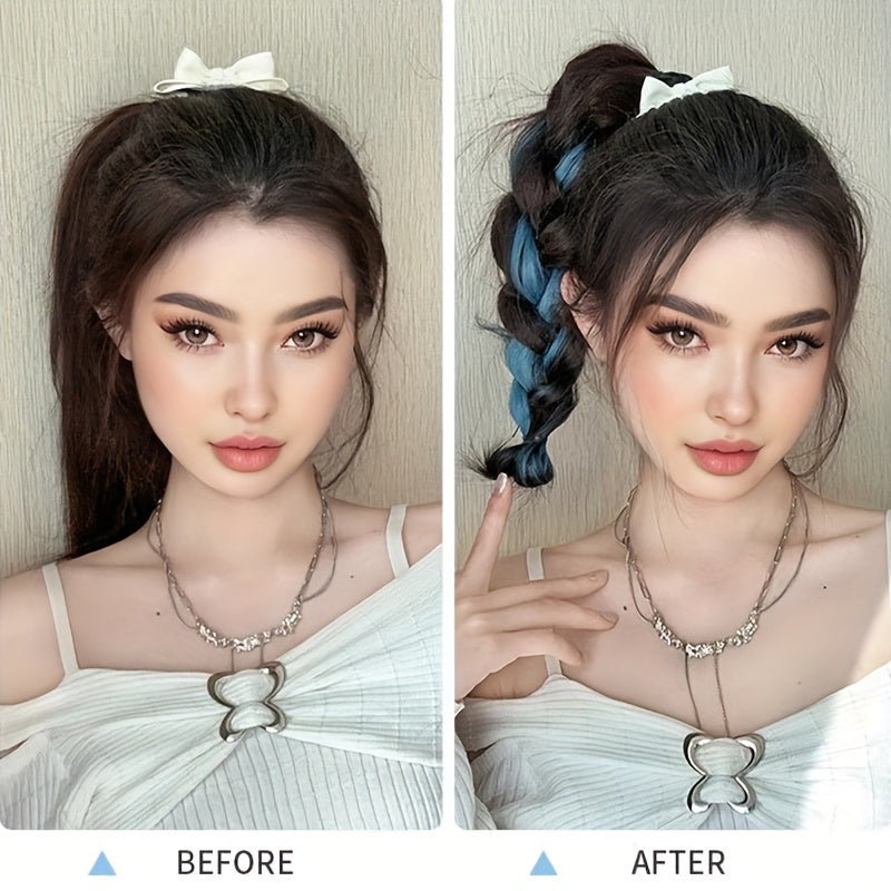 SARLA Women's Self-Winding Synthetic Hair Ponytail Extensions with Curly Wave Volume - Elegant Updo Bun with Flower Bud Clip, Multi-Color Options for Caucasian Hair, No Tools Needed, Stylish Hair Upgrade, Toolfree Application