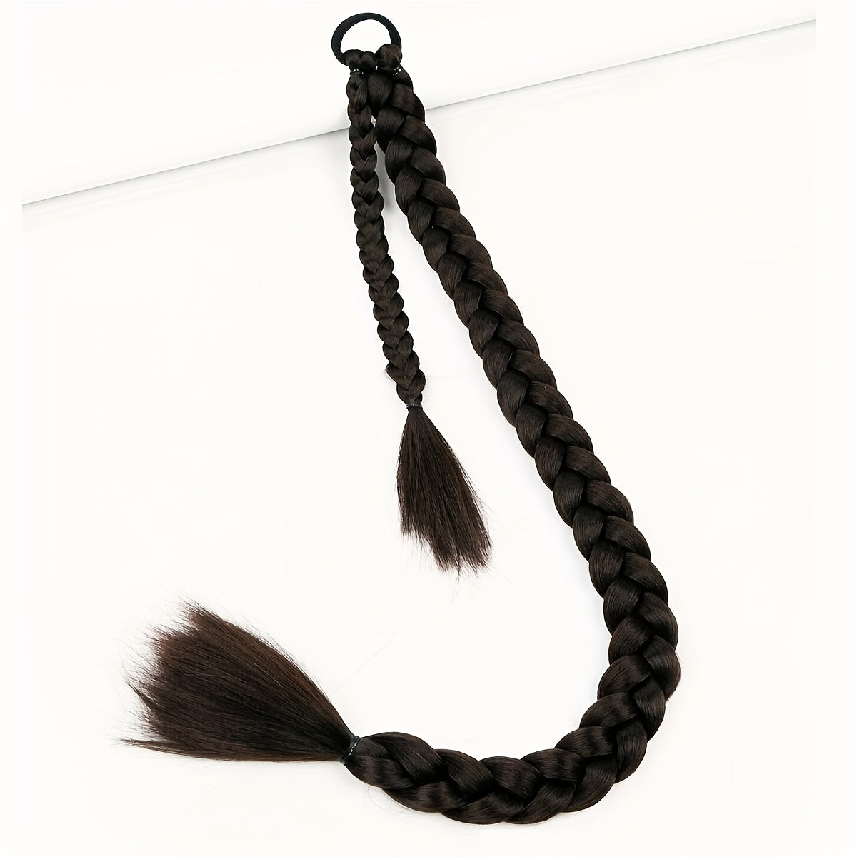 Women'S Synthetic Ponytail Extensions - Basics Style Straight Hair, Elastic Band Braids, Multiple Lengths (45.72/66.04/76.2 cm), Versatile for Christmas Wear