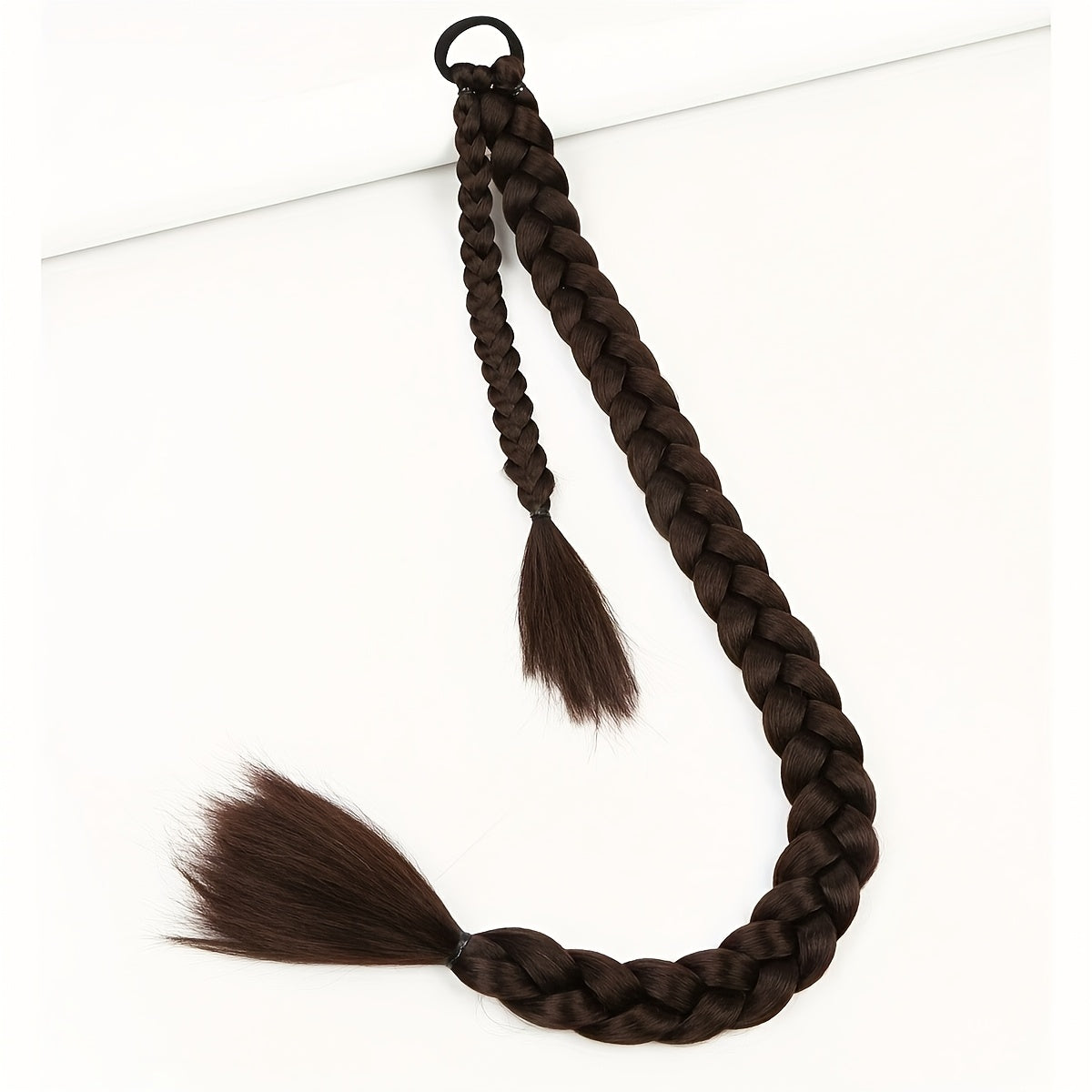 Women'S Synthetic Ponytail Extensions - Basics Style Straight Hair, Elastic Band Braids, Multiple Lengths (45.72/66.04/76.2 cm), Versatile for Christmas Wear
