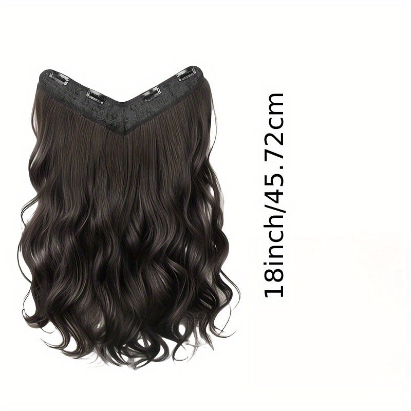 18-Inch Loose Curly Hair Extensions for Women - Invisible, Seamless, Volumizing Clip-Ins, Natural Black, One-Piece Design for Effortless Length & Volume