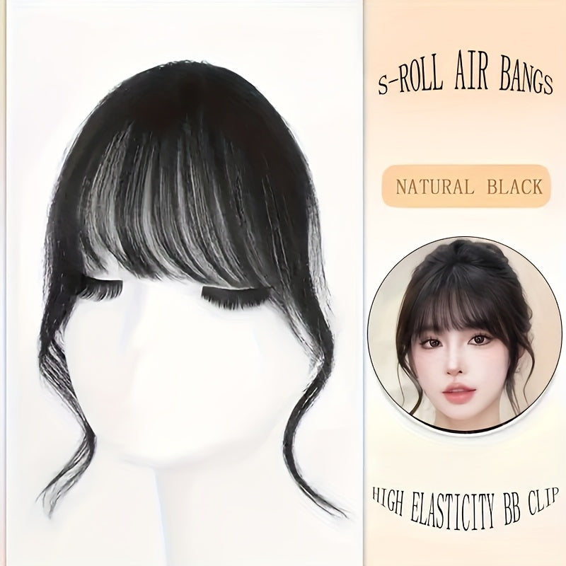 Women'S Curly Wave Bangs Clip-In Hairpiece High Temperature Fiber Easy Wear Natural Look Perfect for Music Festivals Christmas Parties
