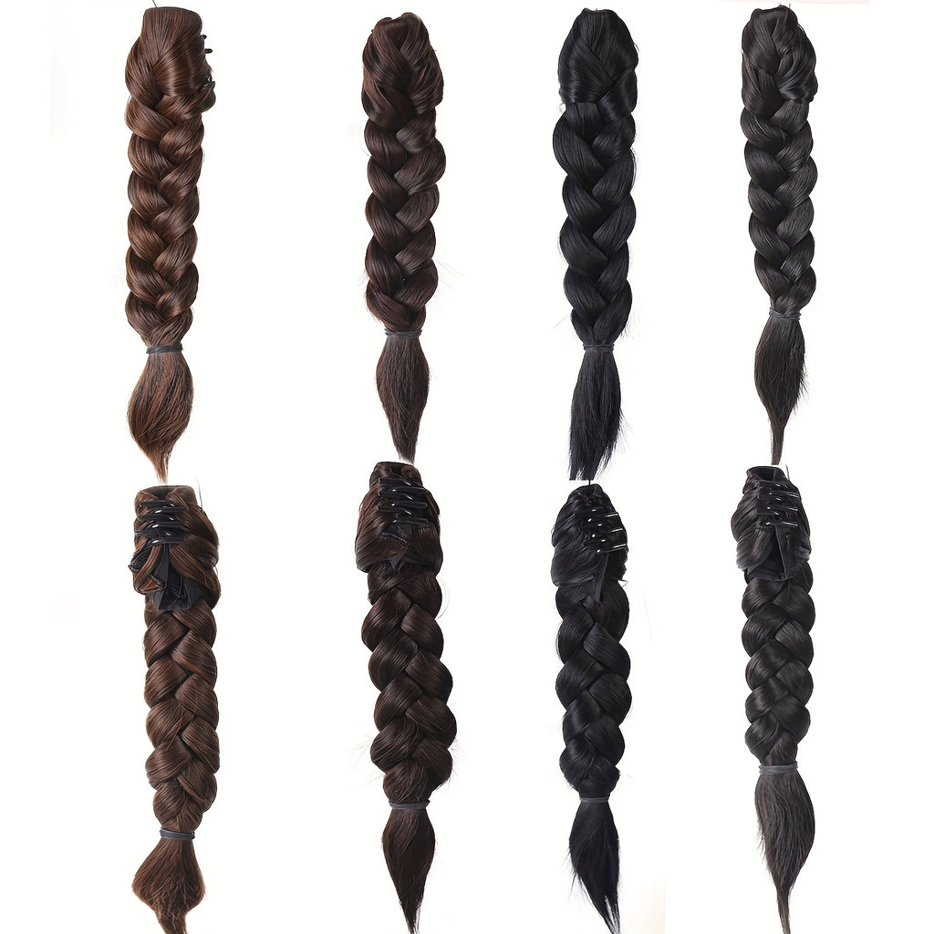 14 Inch High-Temperature Fiber Braided Ponytail Extensions - Straight Hair, Versatile Styling for All Hairstyles, Durable & Heat-Resistant, Sleek & Natural Look for Women, Hair Accessories