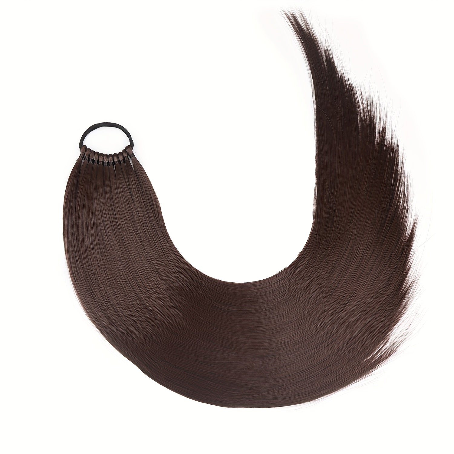 Long Straight Synthetic Hair Extensions - Elastic Ponytail with Hair Ties for Daily Use - Elegant Hair Accessories
