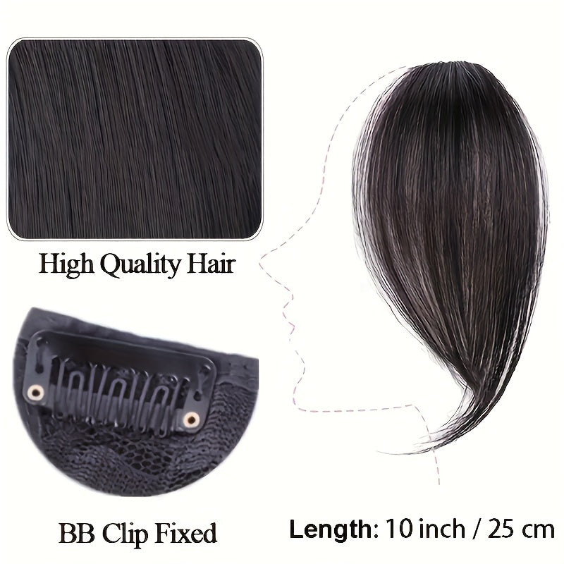 2pcs Invisible Clip-In Bangs Wig - Seamless Synthetic Hair Extensions for Volume, Natural Look, High-Temperature Fiber, Straight Hairpieces for Women, Versatile Styling Accessories, Hair Wig
