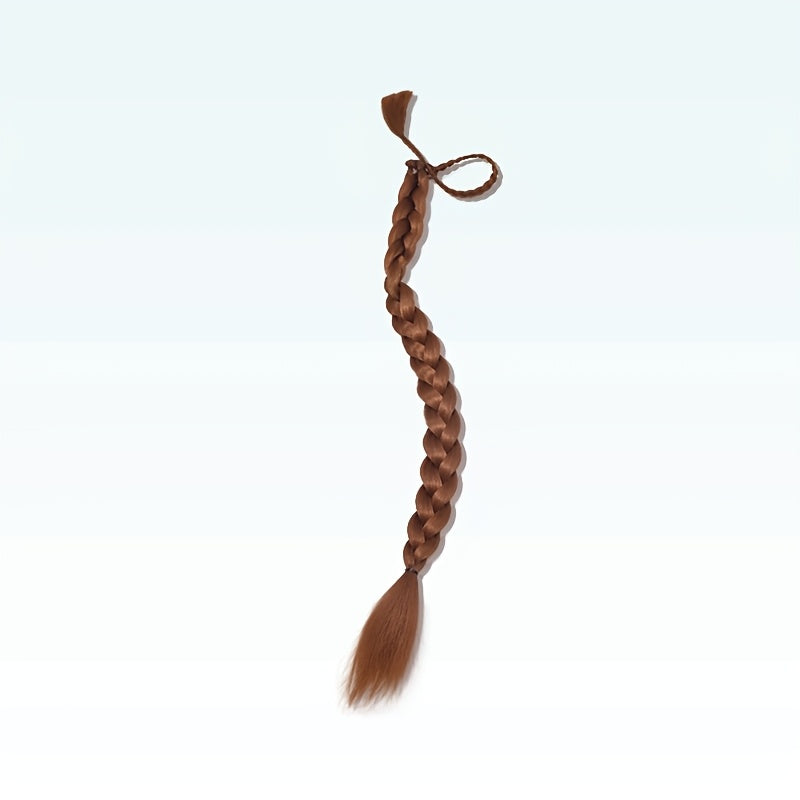 Women'S Synthetic Ponytail Extensions - Basics Style Straight Hair, Elastic Band Braids, Multiple Lengths (45.72/66.04/76.2 cm), Versatile for Christmas Wear