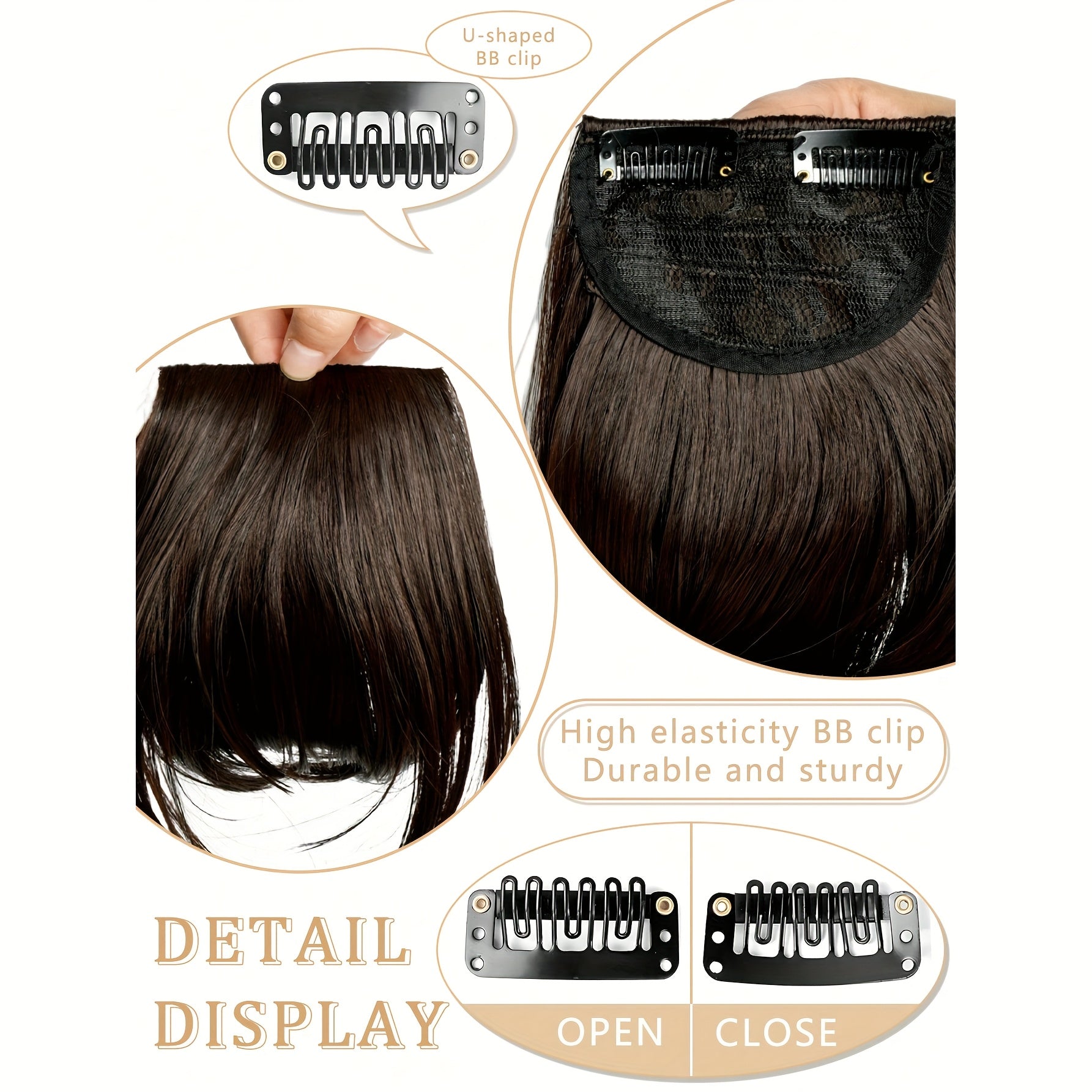 25.4 cm Clip-On Bangs Wig for Women - Natural Black Kinky Curly Hair Extensions with Adjustable Hair Clips, Easy-to-Apply Daily Use Hairpiece for Everyday & Special Occasions, Versatile Hairpiece, Sleek Hairpiece, Secure Fit Hairpiece