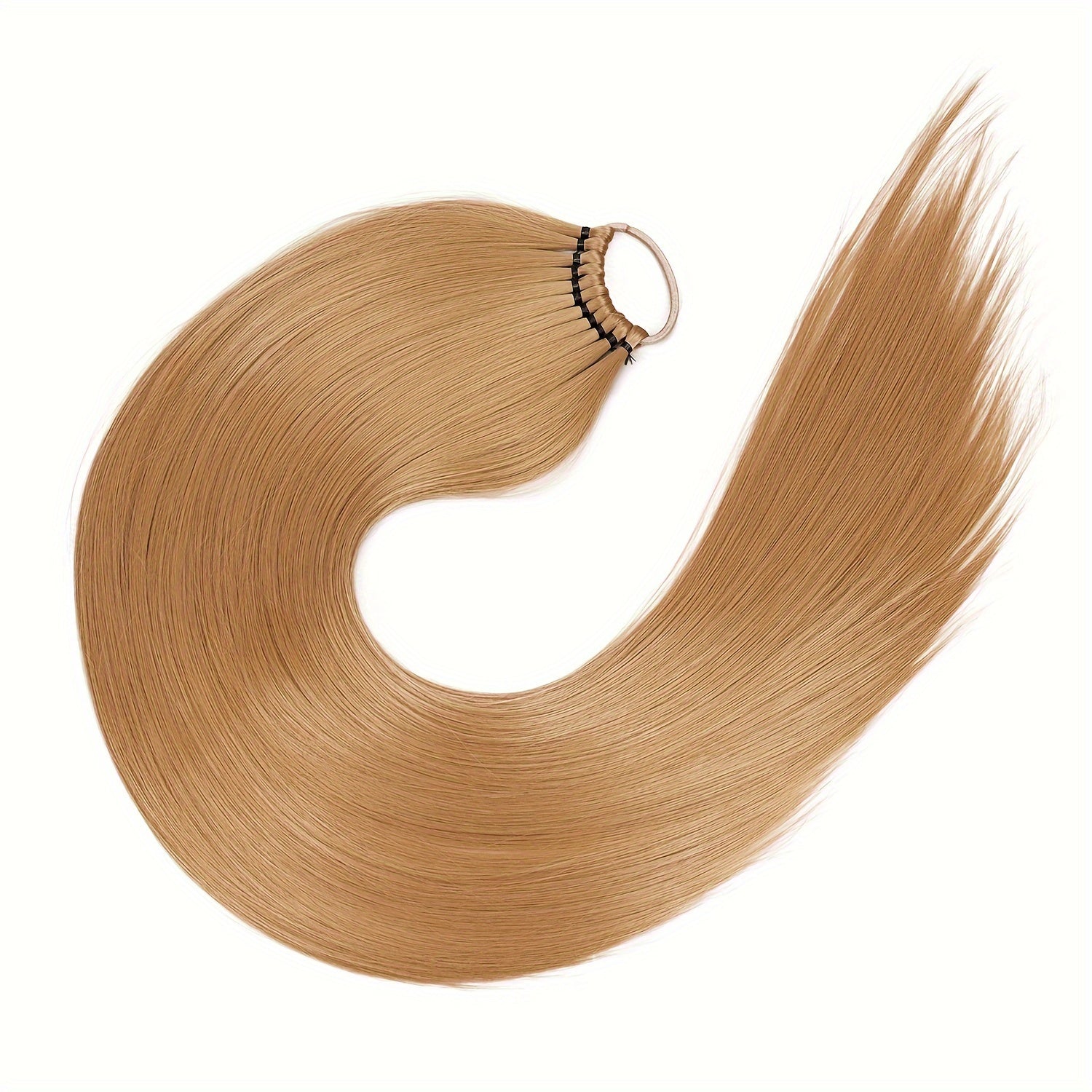 Long Straight Synthetic Hair Extensions - Elastic Ponytail with Hair Ties for Daily Use - Elegant Hair Accessories
