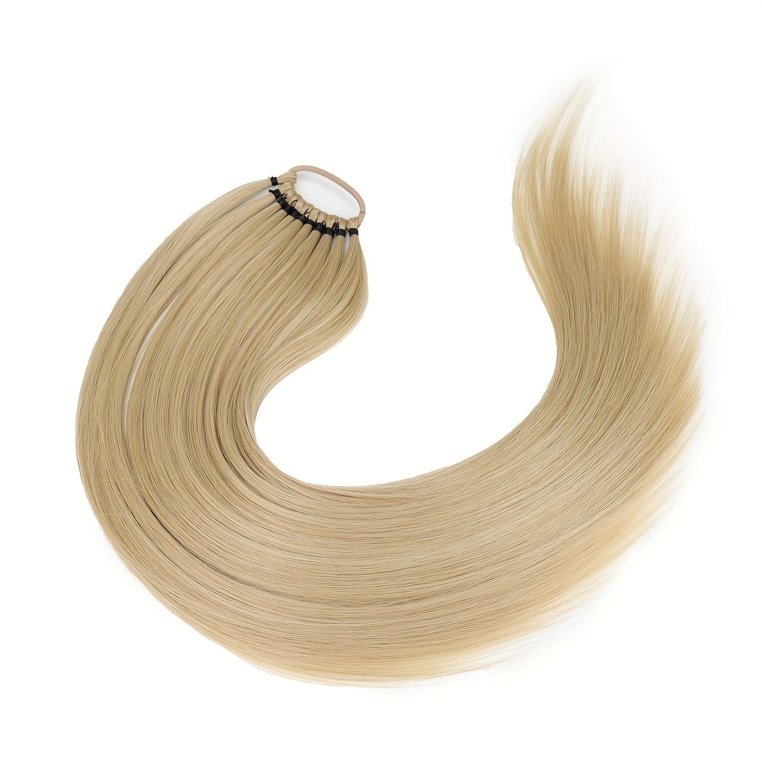 Long Straight Synthetic Hair Extensions - Elastic Ponytail with Hair Ties for Daily Use - Elegant Hair Accessories