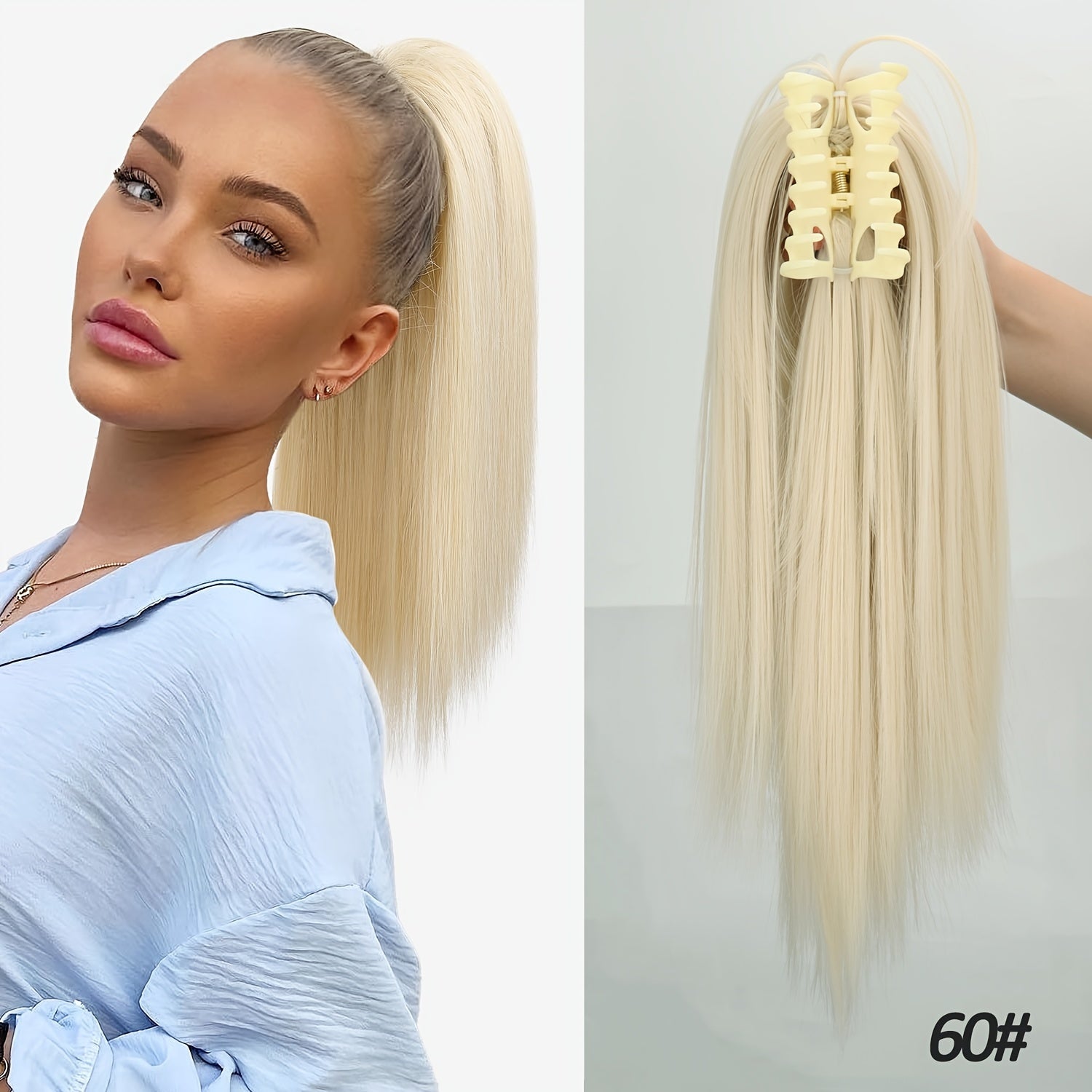1pcs 40.64cm Messy Short Straight Ponytail Synthetic Claw Clip Ponytail Hair Extensions Claw Clip Messy Hair Bun Hairpiece For Women Hair Accessories Halloween Christmas