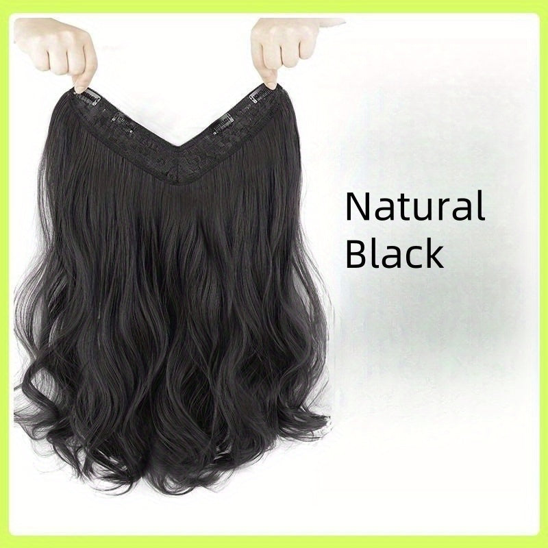 18-Inch Loose Curly Hair Extensions for Women - Invisible, Seamless, Volumizing Clip-Ins, Natural Black, One-Piece Design for Effortless Length & Volume
