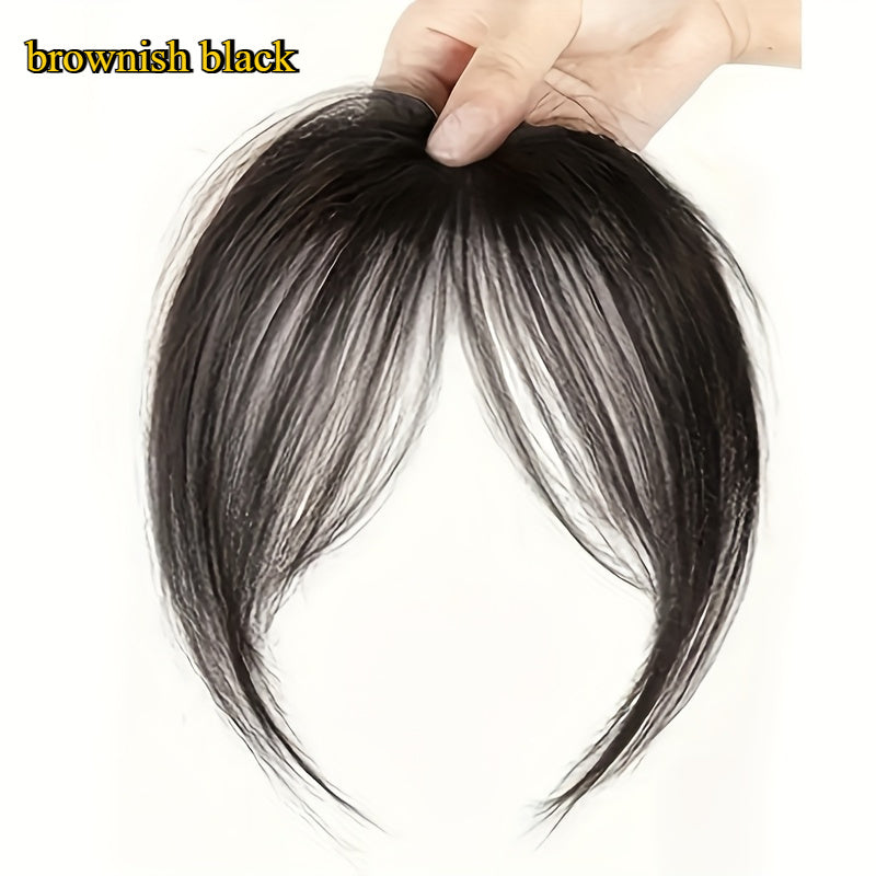 Women'S High Temperature Fiber Synthetic Straight Hair Wig with Fluffy Side Bangs, Basics Style, with Hair Flipper Bangs for Daily and Party Wear