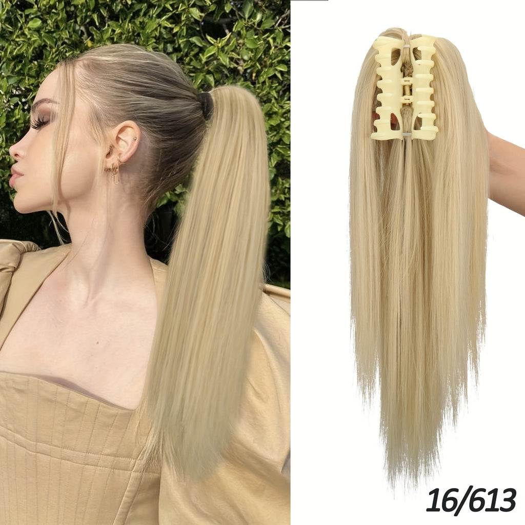 1pcs 40.64cm Messy Short Straight Ponytail Synthetic Claw Clip Ponytail Hair Extensions Claw Clip Messy Hair Bun Hairpiece For Women Hair Accessories Halloween Christmas