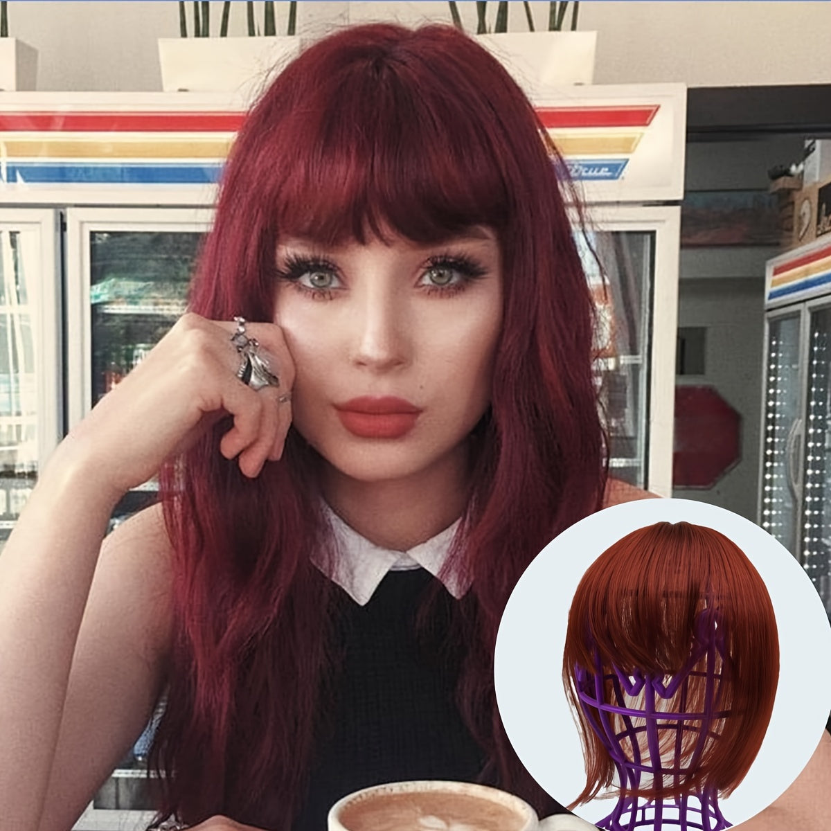 3D Clip-In Bangs Hair Extensions for Women - Straight Hair Topper for Thinning Hair & Hair Loss - Natural Look, Easy Application, Versatile Styling Options, Secure Clips for Asian Women, Natural Appearance
