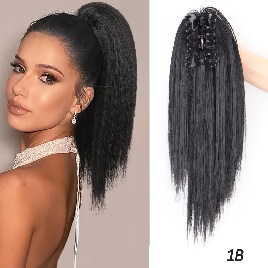 1pcs 40.64cm Messy Short Straight Ponytail Synthetic Claw Clip Ponytail Hair Extensions Claw Clip Messy Hair Bun Hairpiece For Women Hair Accessories Halloween Christmas
