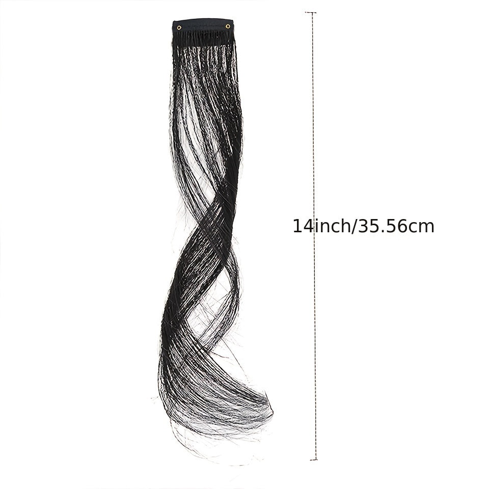 Elegant Clip-In Synthetic Bangs for Women - Natural Look Long Side Fringe Hair Extension, Elegant Style