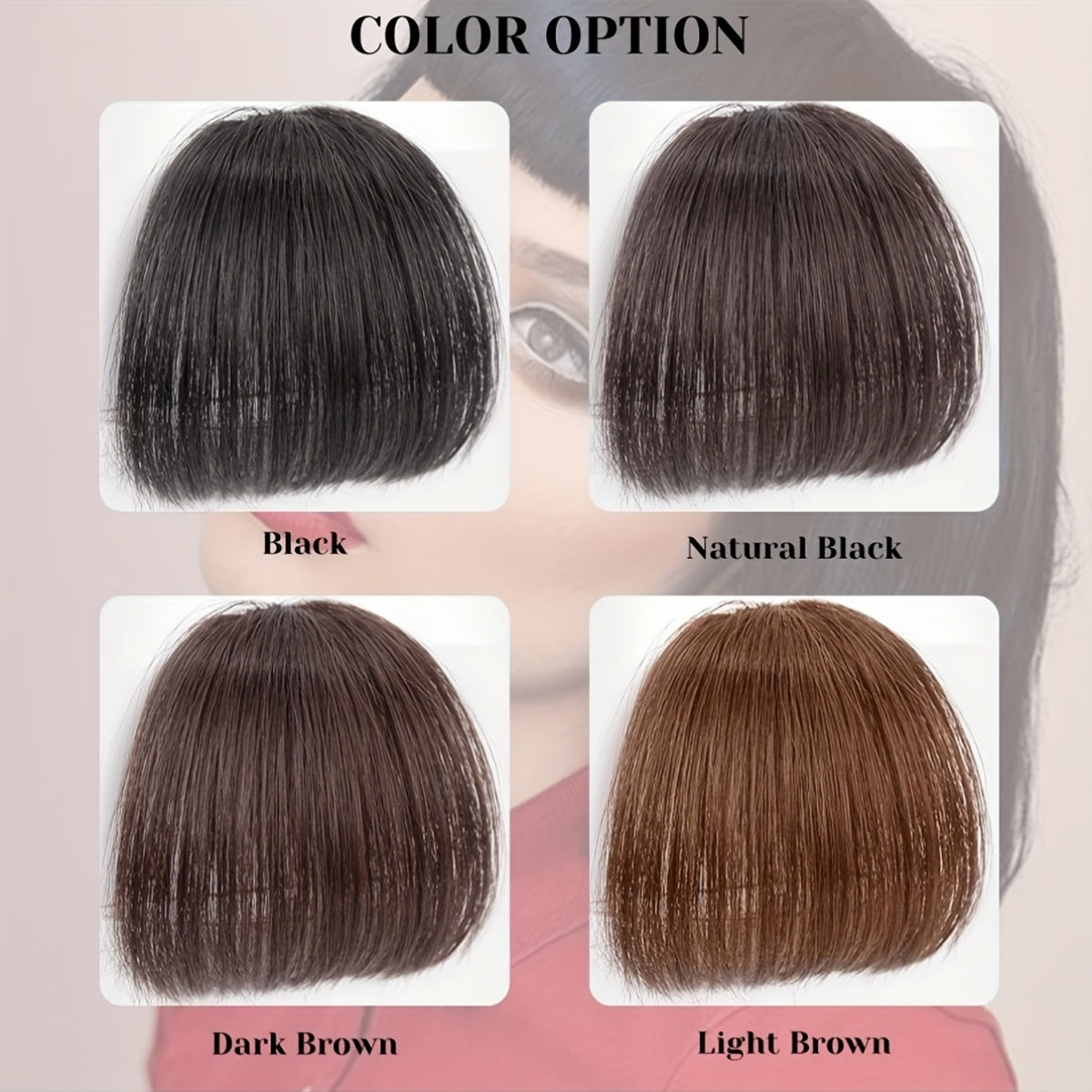 Women'S Synthetic Straight Bangs Hairpiece - Natural-Looking Air Bangs for Short Hair, Easy Clip-In Styling Accessory, Perfect for Everyday or Special Occasions, Hair Accessories, Versatile Hairpiece, Sleek Hairpiece, Secure Fit Hairpiece
