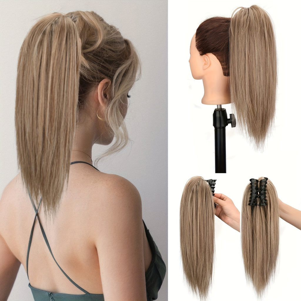 1pcs 40.64cm Messy Short Straight Ponytail Synthetic Claw Clip Ponytail Hair Extensions Claw Clip Messy Hair Bun Hairpiece For Women Hair Accessories Halloween Christmas