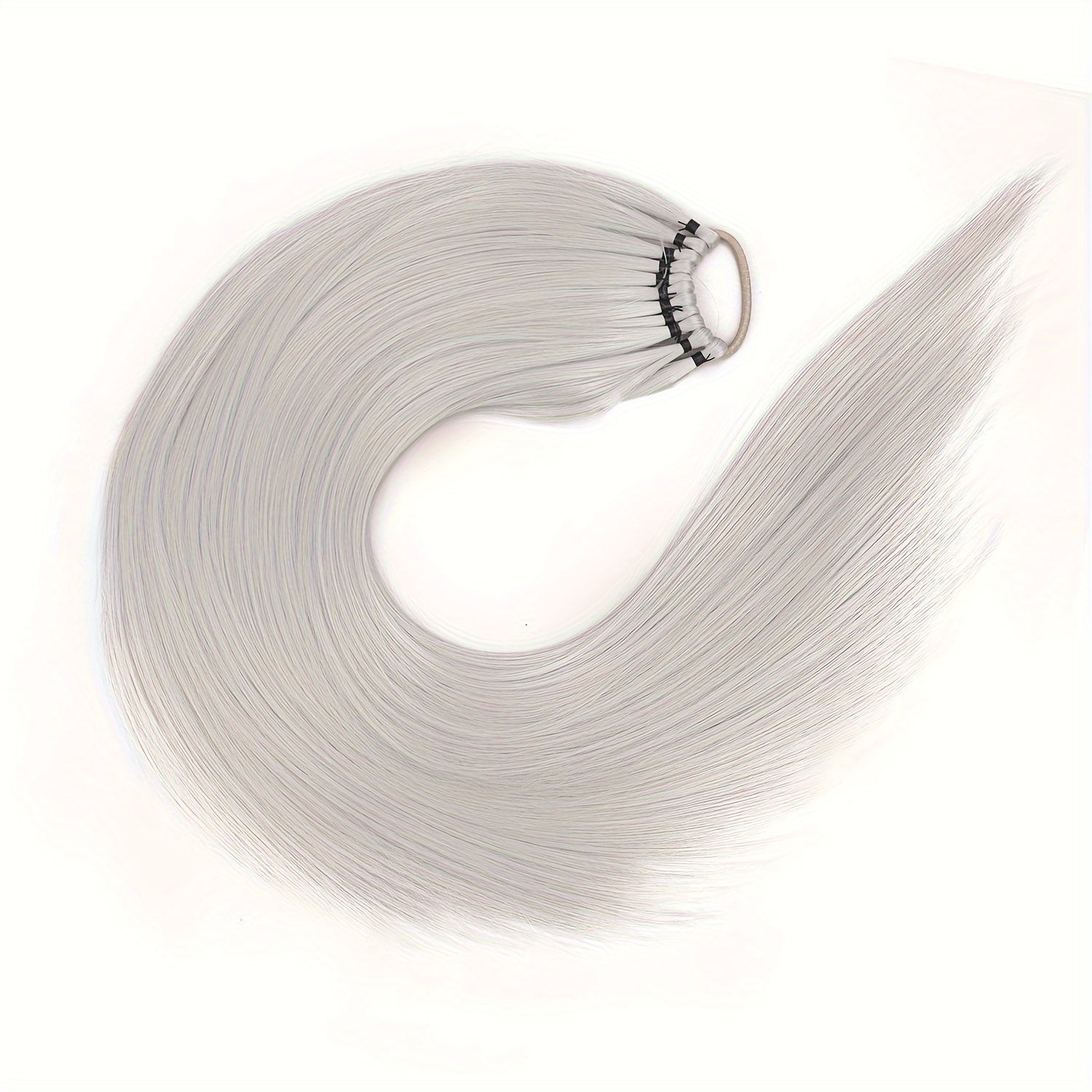 Long Straight Synthetic Hair Extensions - Elastic Ponytail with Hair Ties for Daily Use - Elegant Hair Accessories