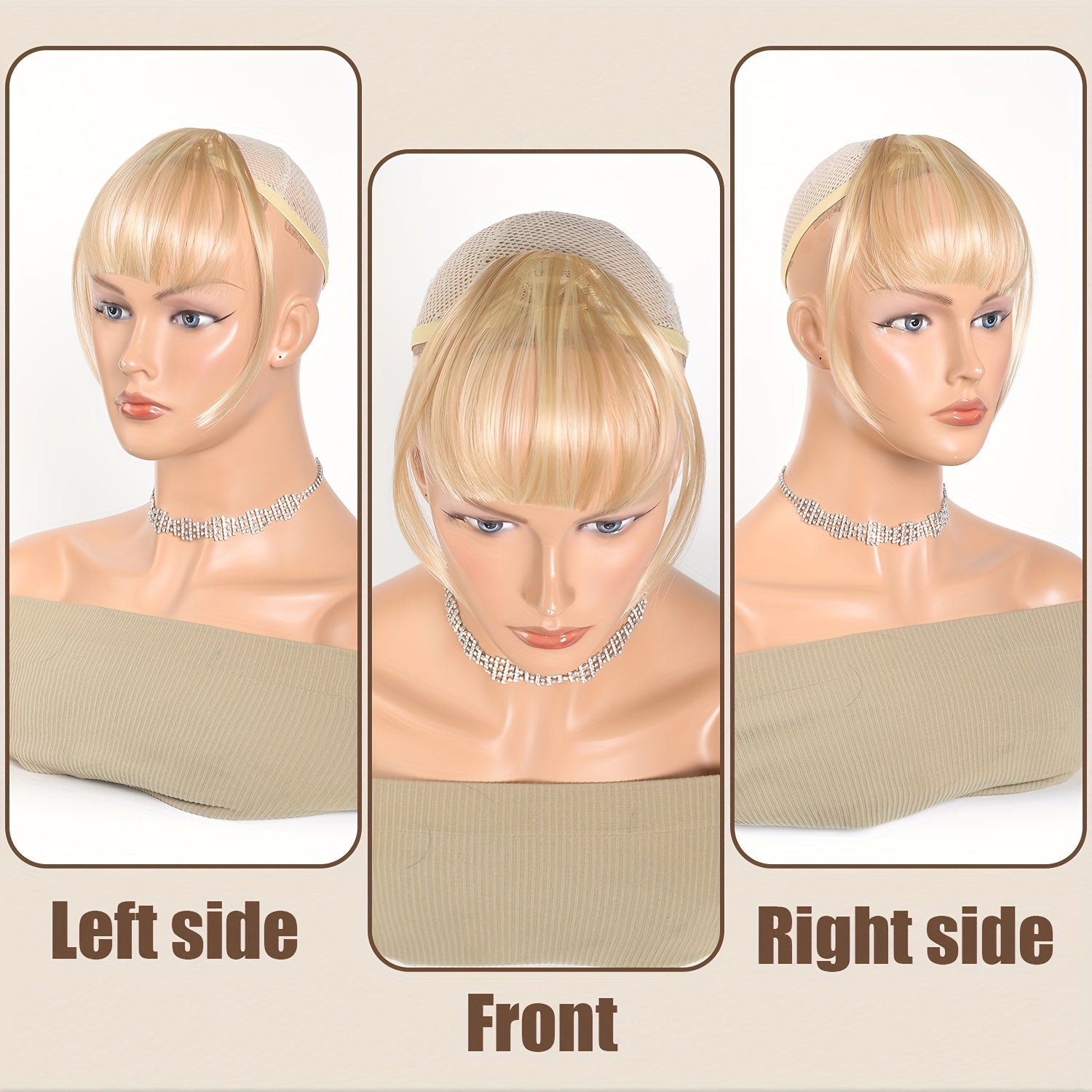 Women's Synthetic Straight Hair Clip-In Air Bangs – Light Invisible Hairpiece with One Clip, Heat Resistant Wig Accessory, Easy to Wear and Suitable for All - Basics Collection