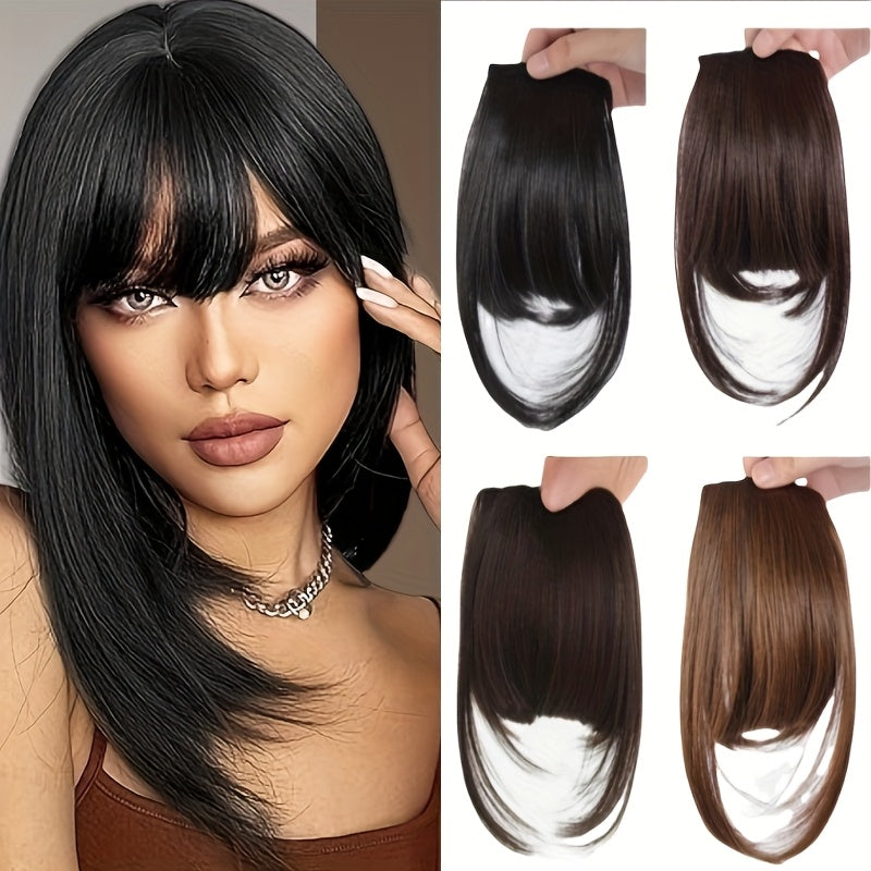 Goddess Clip-On Bangs Hair Extension for Women - Straight, Natural-Looking Fullness, Versatile for Daily Wear & Special Occasions, Easy to Style, Daily Hairpiece | Straight Hairpiece | Secure Clip-In