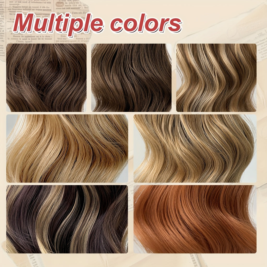 Clip Style Golden Ponytail Extension Wrap - Dark Brown Body Wave Synthetic Hair, 35.56 cm Heat-Resistant Hard Hairpiece for Women & Girls, Daily Use Ponytail Wrap for Volume & Texture, Ponytail Hair Extensions, Secure Clip Attachment