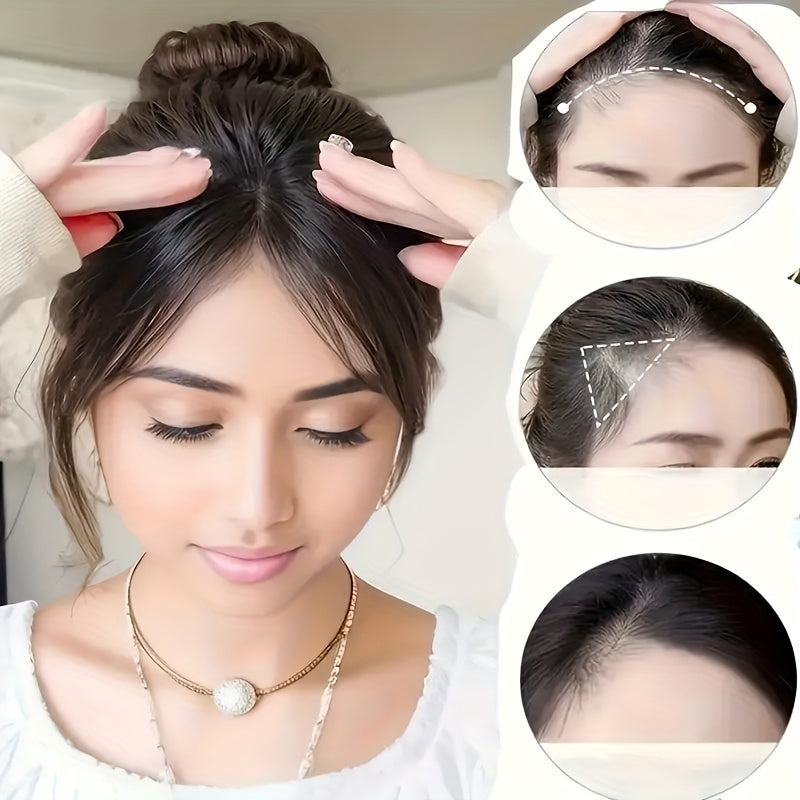 1pc Women's Elegant Natural Black & Deep Brown Clip-In Bangs, Loose Curly High-Temperature Synthetic Hairpiece, Voluminous Side Fringe for Parties & Daily Outings, Party Hair Accessory | Side Bangs Piece | Natural Look Hairpiece