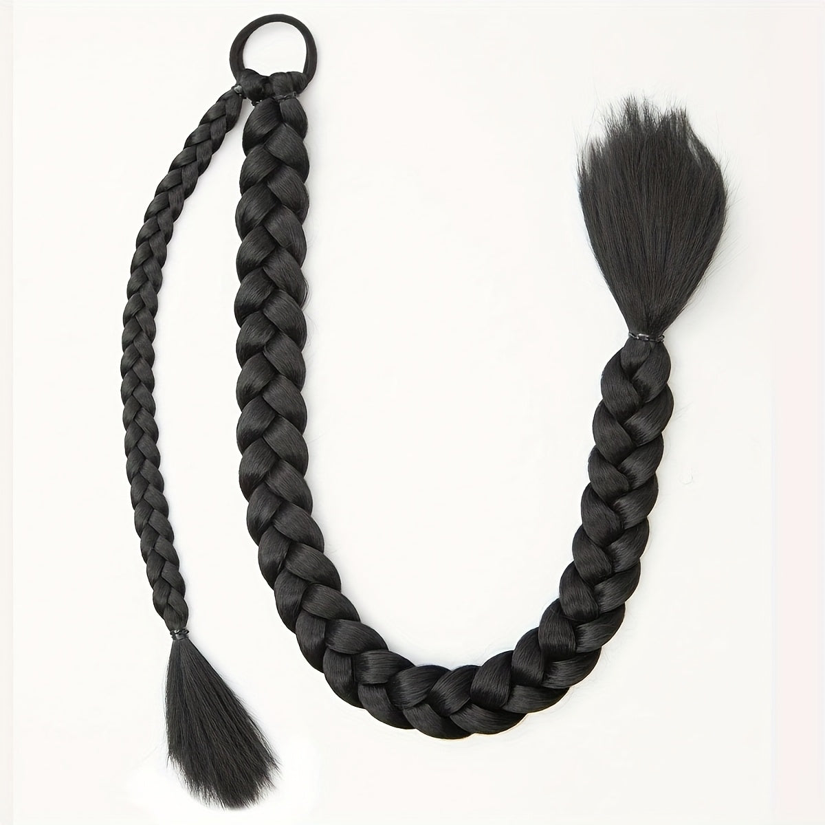 Women'S Synthetic Ponytail Extensions - Basics Style Straight Hair, Elastic Band Braids, Multiple Lengths (45.72/66.04/76.2 cm), Versatile for Christmas Wear