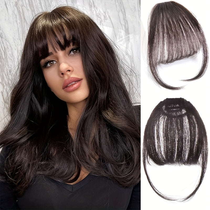 Women'S Straight Hair Bangs Clip-In Extensions, Basics Style, with Sideburns, for Easy to Wear and Natural Look