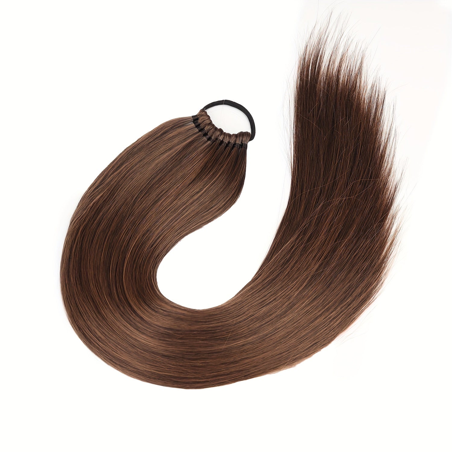Long Straight Synthetic Hair Extensions - Elastic Ponytail with Hair Ties for Daily Use - Elegant Hair Accessories