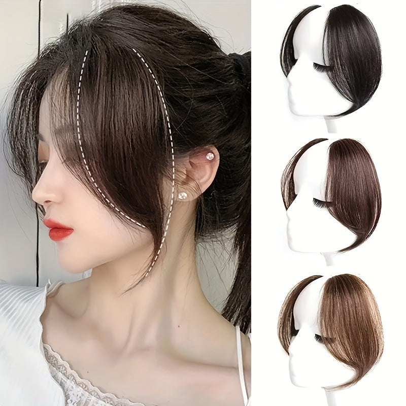 2pcs Invisible Clip-In Bangs Wig - Seamless Synthetic Hair Extensions for Volume, Natural Look, High-Temperature Fiber, Straight Hairpieces for Women, Versatile Styling Accessories, Hair Wig