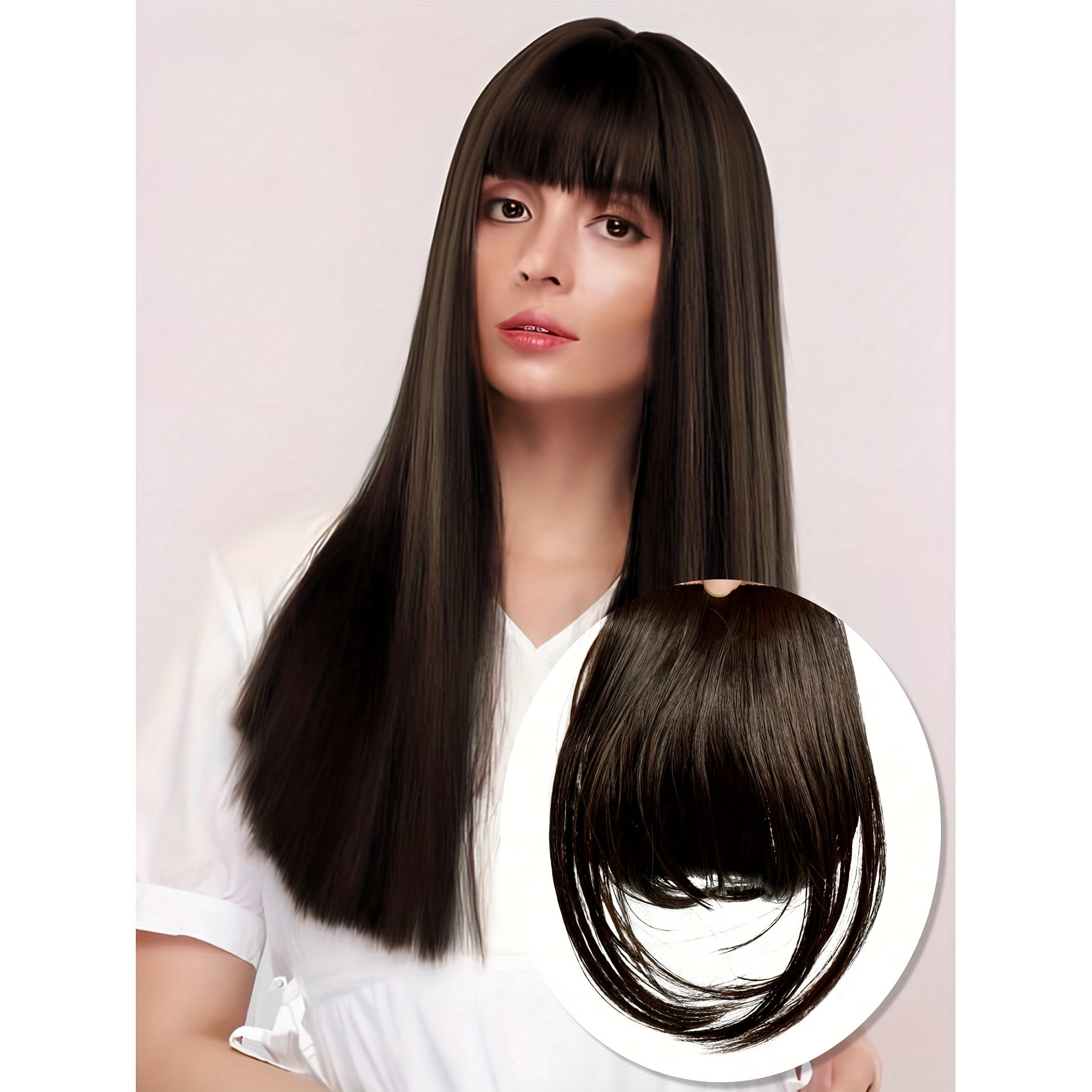 25.4 cm Clip-On Bangs Wig for Women - Natural Black Kinky Curly Hair Extensions with Adjustable Hair Clips, Easy-to-Apply Daily Use Hairpiece for Everyday & Special Occasions, Versatile Hairpiece, Sleek Hairpiece, Secure Fit Hairpiece