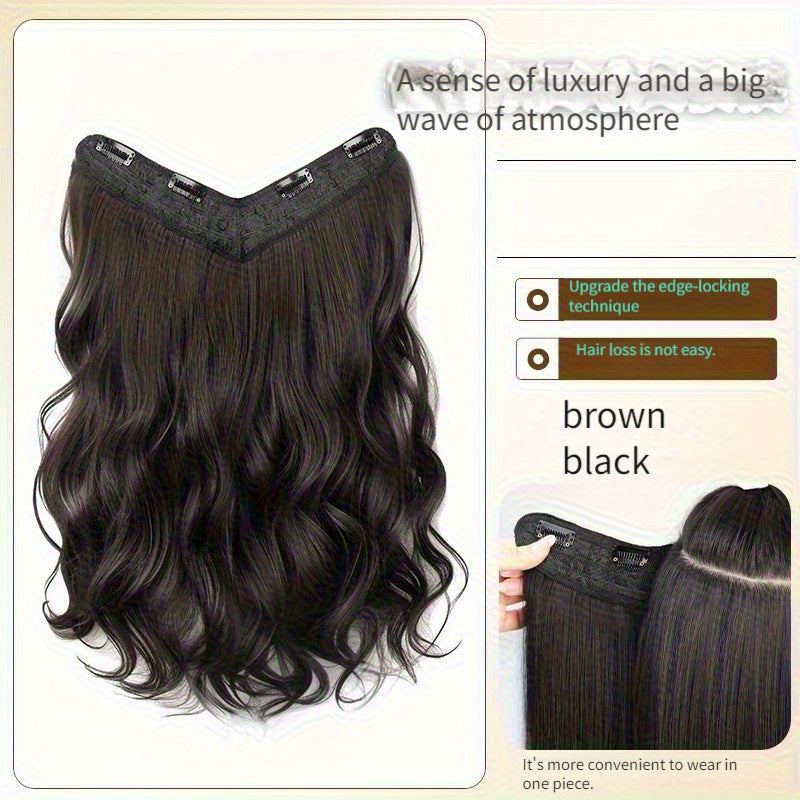 18-Inch Loose Curly Hair Extensions for Women - Invisible, Seamless, Volumizing Clip-Ins, Natural Black, One-Piece Design for Effortless Length & Volume