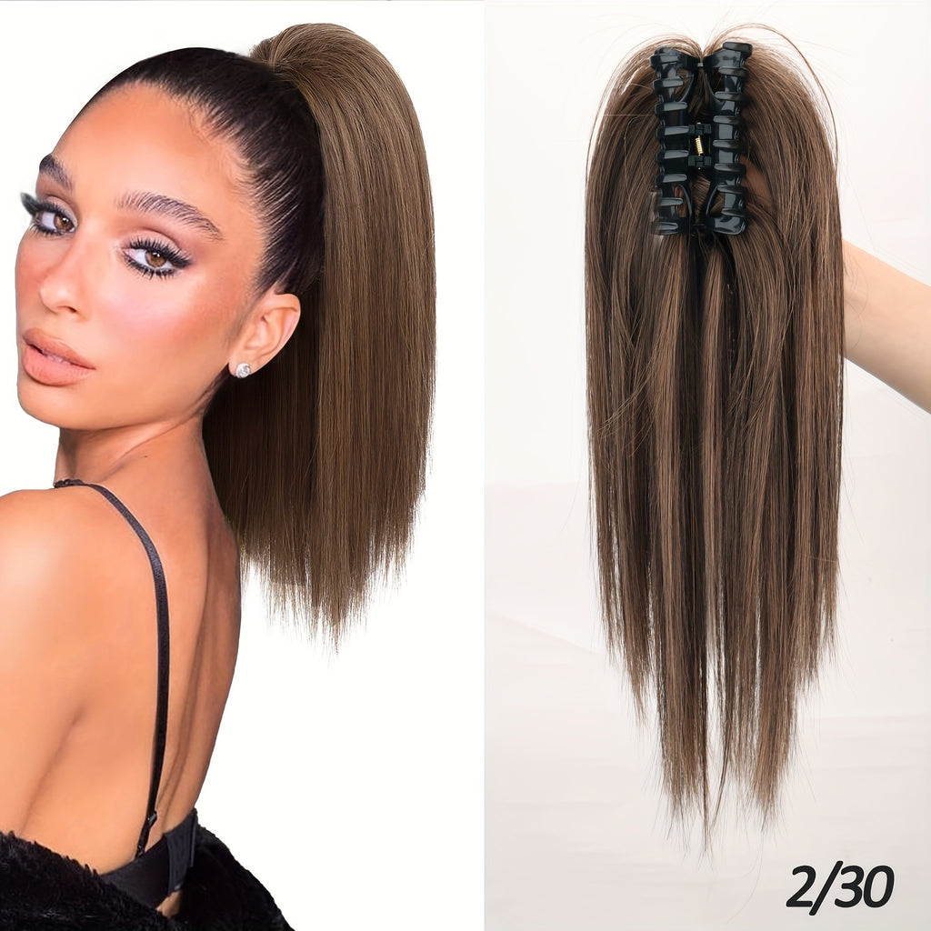 1pcs 40.64cm Messy Short Straight Ponytail Synthetic Claw Clip Ponytail Hair Extensions Claw Clip Messy Hair Bun Hairpiece For Women Hair Accessories Halloween Christmas
