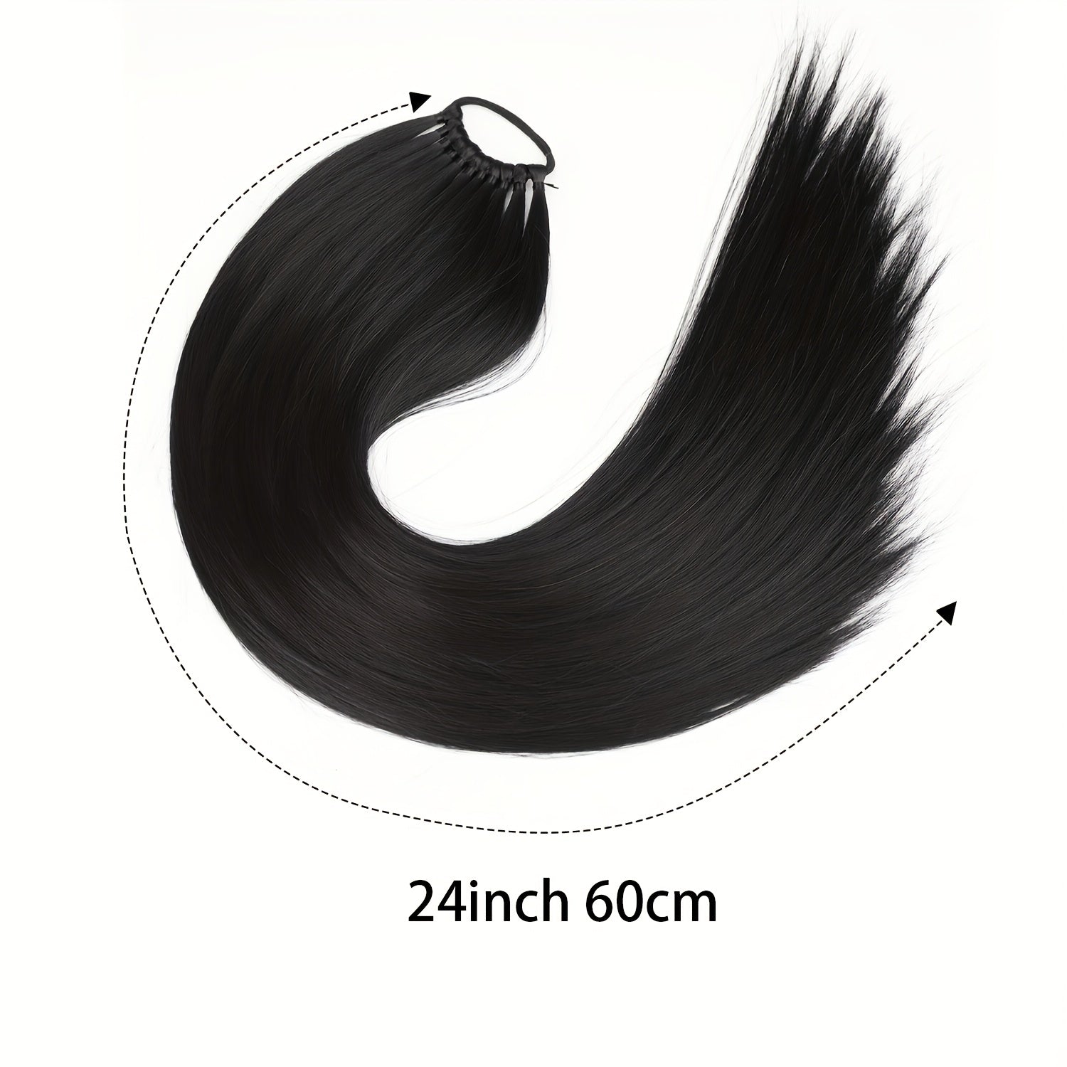 Long Straight Synthetic Hair Extensions - Elastic Ponytail with Hair Ties for Daily Use - Elegant Hair Accessories