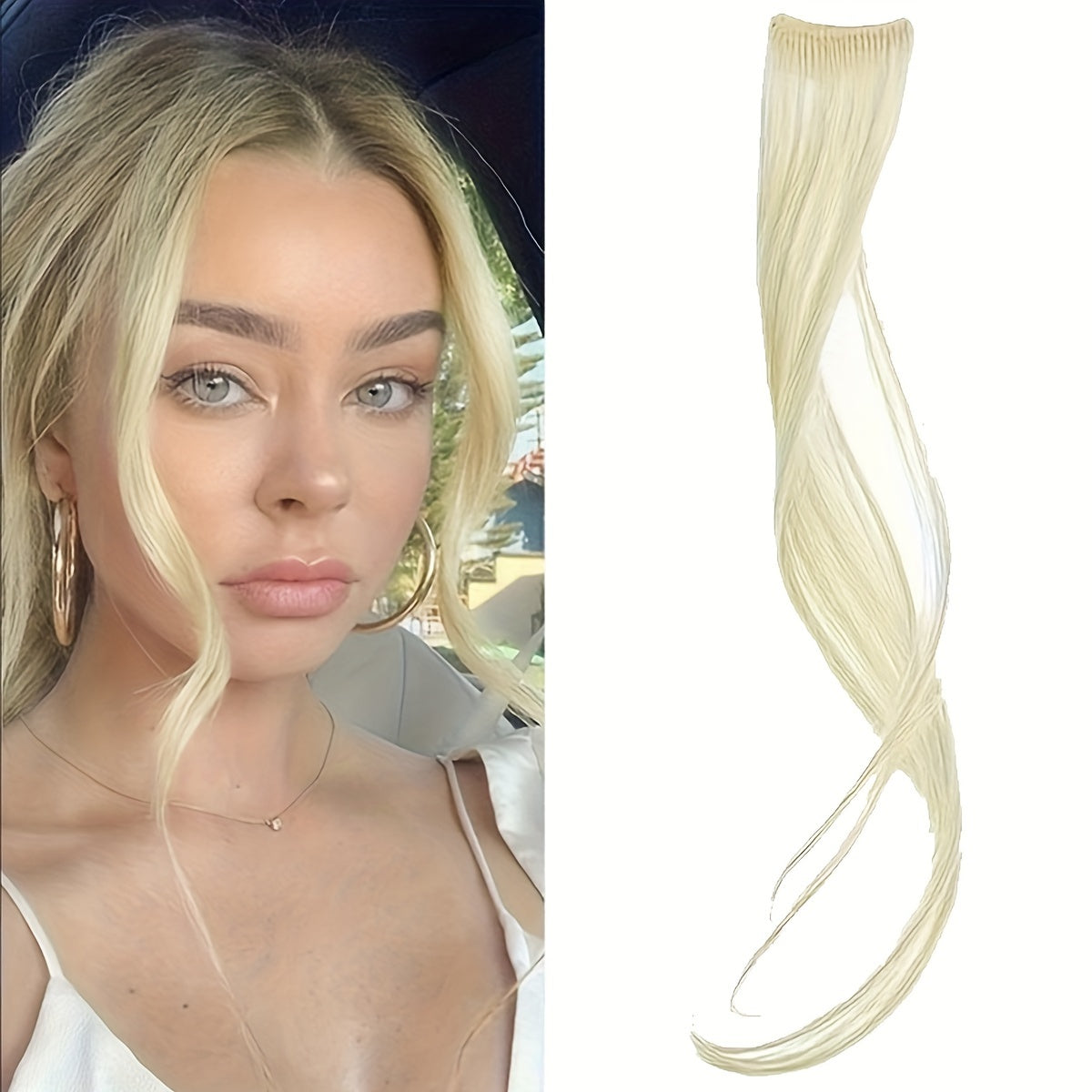 1pc Elegant Curly Wave Synthetic Side Bangs for Women, Clip-In Wavy Fringe Hairpiece, Long Hair Extensions Wig, DIY Styling Hair Accessory