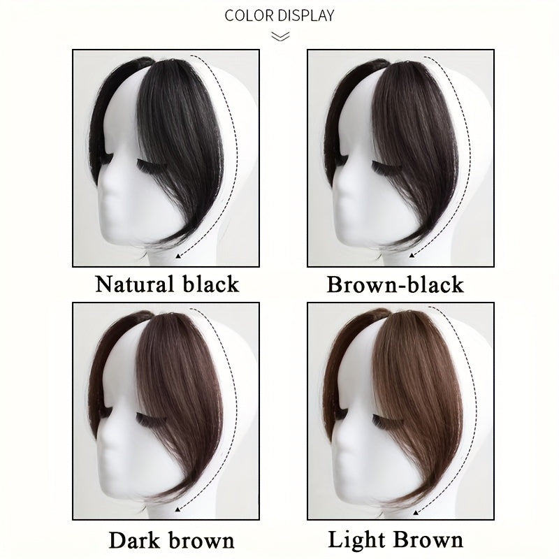 2pcs Invisible Clip-In Bangs Wig - Seamless Synthetic Hair Extensions for Volume, Natural Look, High-Temperature Fiber, Straight Hairpieces for Women, Versatile Styling Accessories, Hair Wig