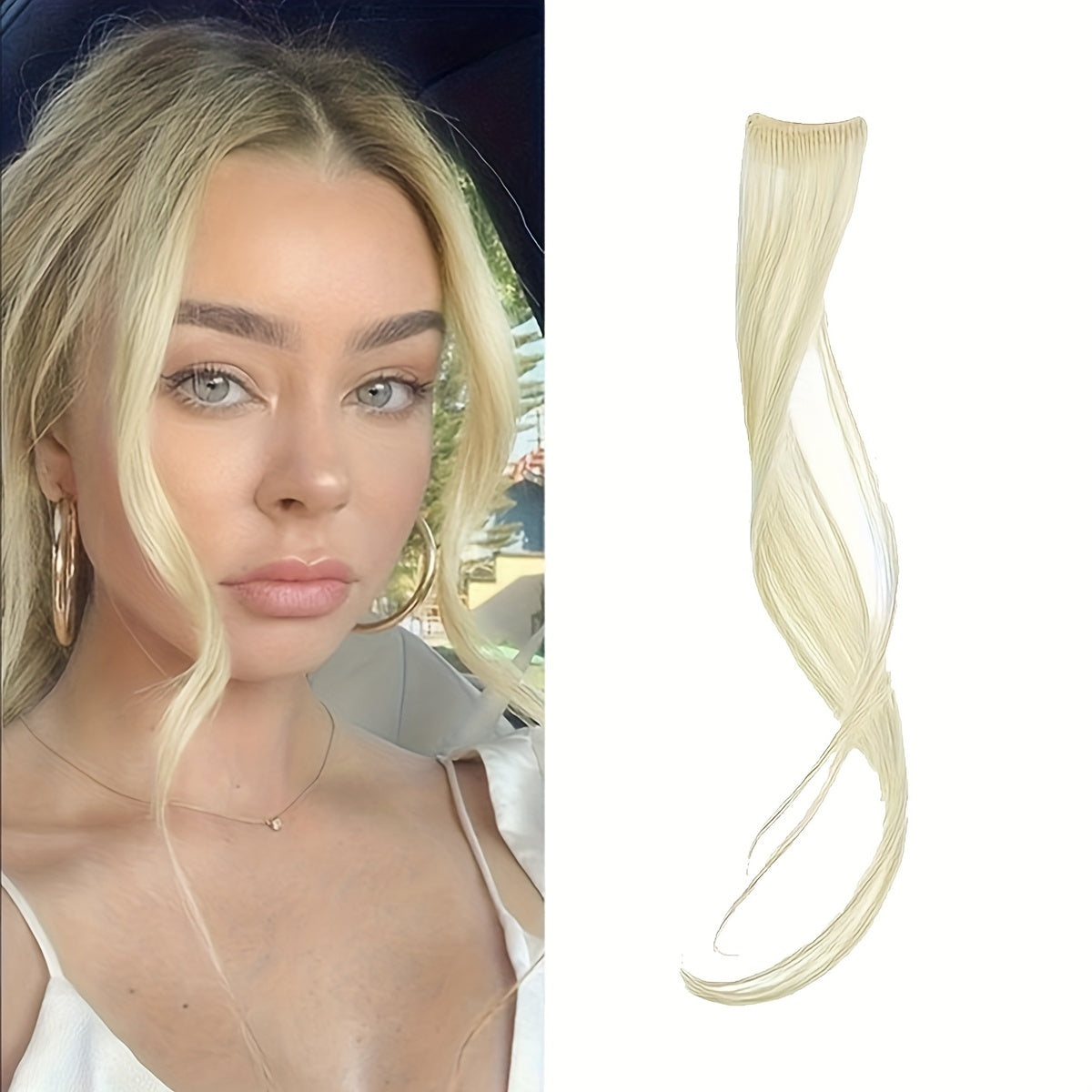 1pc Elegant Curly Wave Synthetic Side Bangs for Women, Clip-In Wavy Fringe Hairpiece, Long Hair Extensions Wig, DIY Styling Hair Accessory