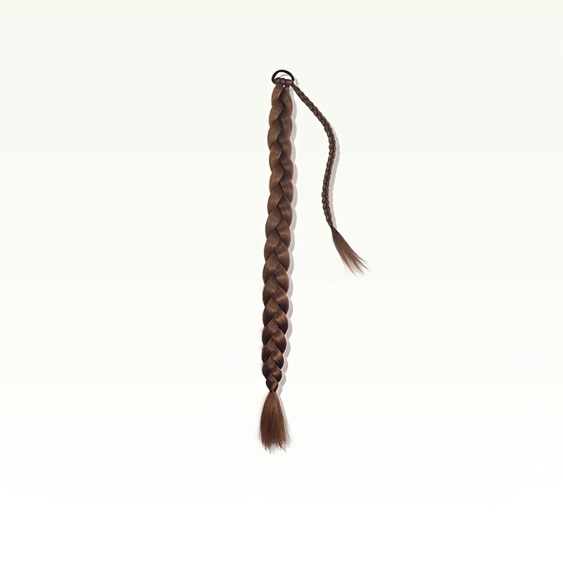 Women'S Synthetic Ponytail Extensions - Basics Style Straight Hair, Elastic Band Braids, Multiple Lengths (45.72/66.04/76.2 cm), Versatile for Christmas Wear