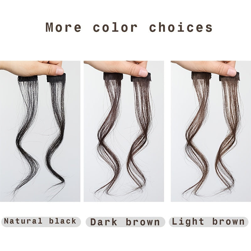 Elegant Clip-In Synthetic Bangs for Women - Natural Look Long Side Fringe Hair Extension, Elegant Style