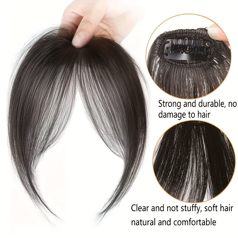 Women'S Bangs Wig - 8-Inch, Black Brown, Straight Hair with Volume, Perfect for Everyday Wear, Stylish Hair Accessory | Soft Hair Texture | High-Temperature Fiber