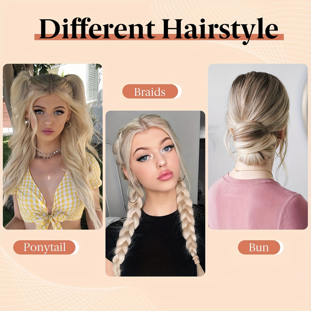 SARLA Women's Self-Winding Synthetic Hair Ponytail Extensions with Curly Wave Volume - Elegant Updo Bun with Flower Bud Clip, Multi-Color Options for Caucasian Hair, No Tools Needed, Stylish Hair Upgrade, Toolfree Application