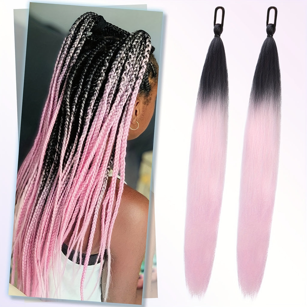 2 Pack Blue Gradient Synthetic Ponytail Extensions with Elastic Tie Band - Realistic Straight Hairpieces for Women & Girls, Cosplay, Dress Up, Hair Wigs, Hair Accessories, Stylish Hair Accessory, Secure Fit Hairpiece