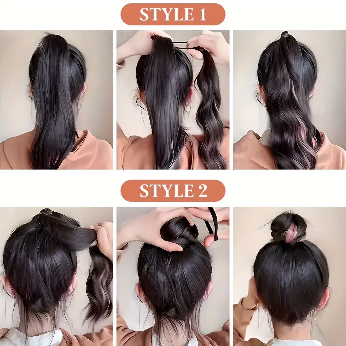 SARLA Women's Self-Winding Synthetic Hair Ponytail Extensions with Curly Wave Volume - Elegant Updo Bun with Flower Bud Clip, Multi-Color Options for Caucasian Hair, No Tools Needed, Stylish Hair Upgrade, Toolfree Application