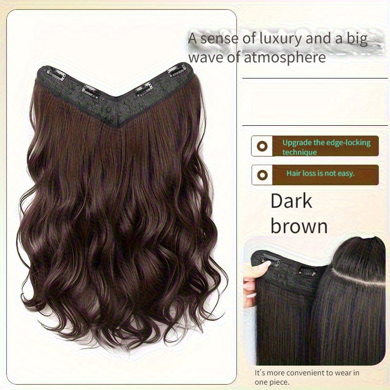 18-Inch Loose Curly Hair Extensions for Women - Invisible, Seamless, Volumizing Clip-Ins, Natural Black, One-Piece Design for Effortless Length & Volume