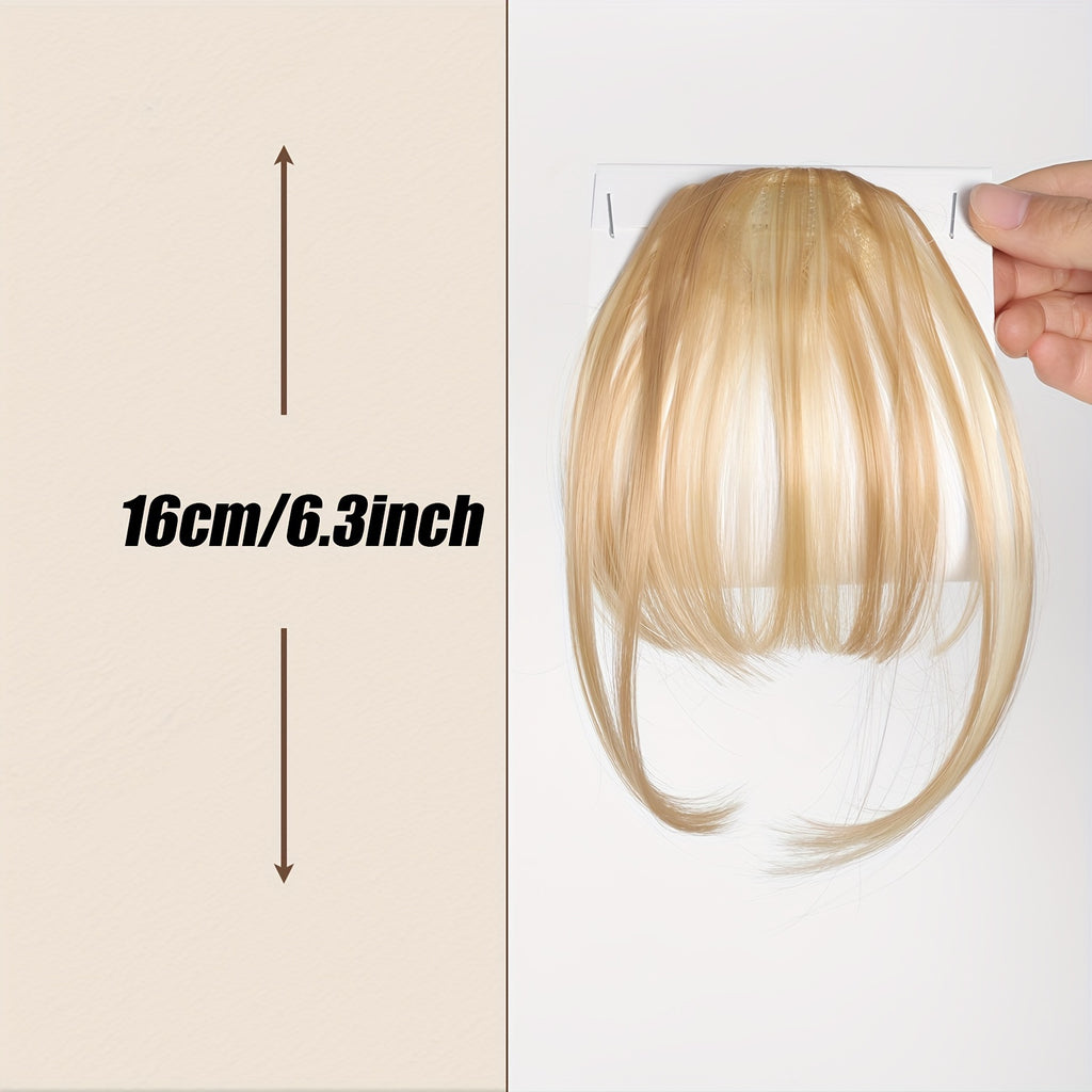 Women's Synthetic Straight Hair Clip-In Air Bangs – Light Invisible Hairpiece with One Clip, Heat Resistant Wig Accessory, Easy to Wear and Suitable for All - Basics Collection