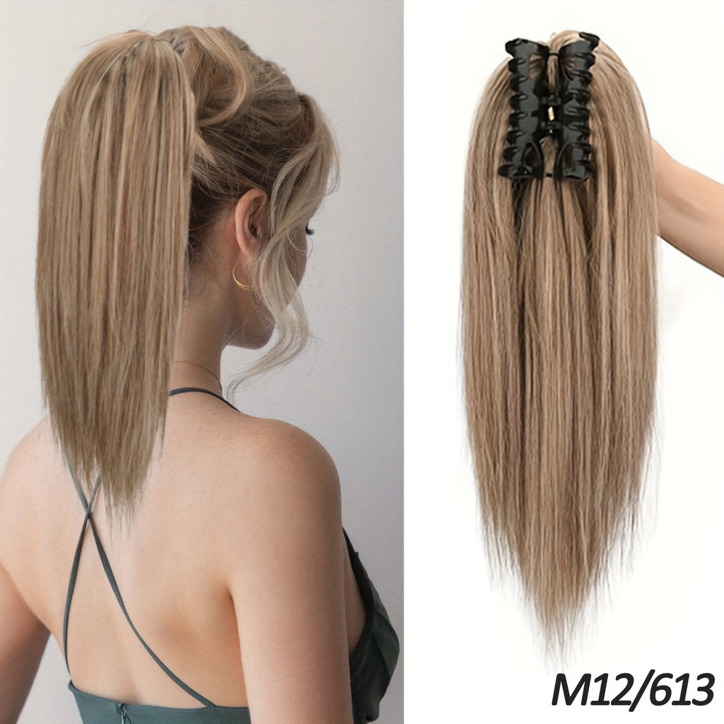 1pcs 40.64cm Messy Short Straight Ponytail Synthetic Claw Clip Ponytail Hair Extensions Claw Clip Messy Hair Bun Hairpiece For Women Hair Accessories Halloween Christmas